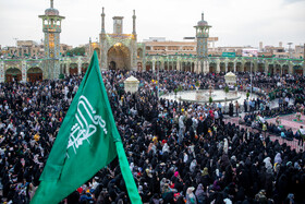 مراسم تعویض پرچم و نقاره زنی شب میلاد حضرت فاطمه معصومه(س) - قم