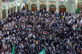 مراسم تعویض پرچم و نقاره زنی شب میلاد حضرت فاطمه معصومه(س) - قم