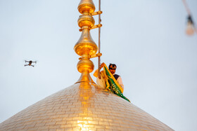 مراسم تعویض پرچم و نقاره زنی شب میلاد حضرت فاطمه معصومه(س) - قم