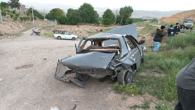 عکس از صحنه حادثه ۲ نفر از دانشجویان دختر حادثه تصادف محور شیروان-بجنورد همچنان در ICU