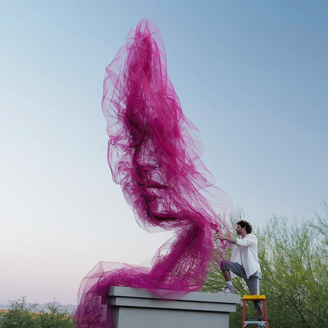 خلق پرترههای سهبعدی با پارچههای توری + تصاویر