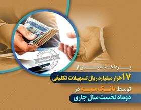 پرداخت 17 هزار میلیارد ریال وام تکلیفی توسط بانک سپه