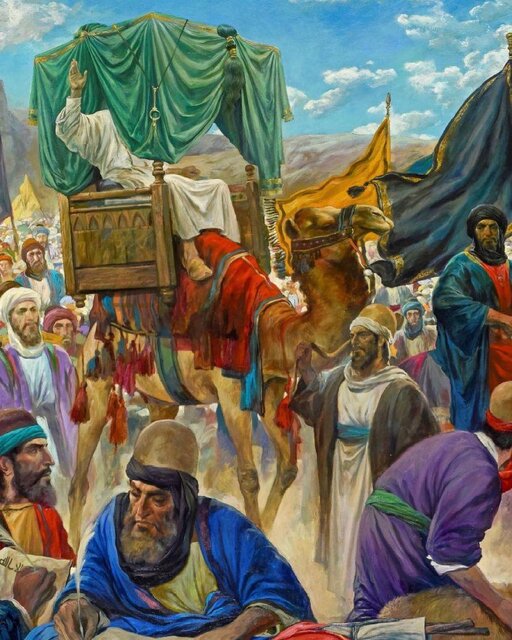 نقاشی «شرط توحید» بر فراز میدان ولیعصر