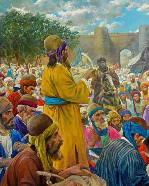 نقاشی «شرط توحید» بر فراز میدان ولیعصر