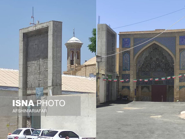 منظر مسجد هزارساله شیراز در معرض آسیب