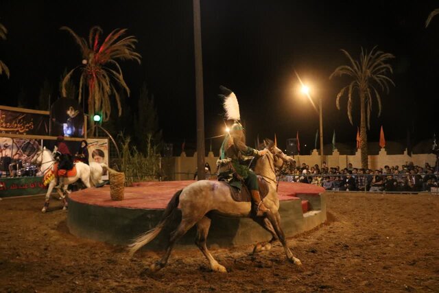 اجرای تعزیه حضرت عباس علیه السلام در هشتمین شب سوگواره ملی+ عکس