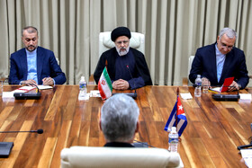 نشست مشترک روسای جمهور ایران سید ابراهیم رییسی و میگل دیاز کانل رئیس جمهور کوبا و هیات های عالی رتبه  دو کشور