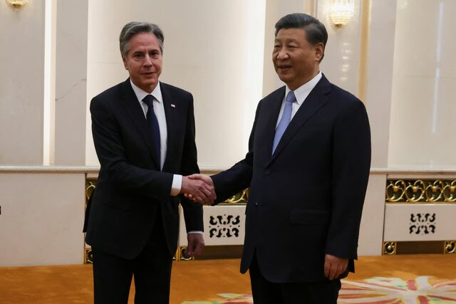 شی جینپینگ با وزیر خارجه آمریکا دیدار کرد