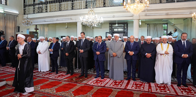 برگزاری نماز عید قربان در دمشق با حضور بشار اسد