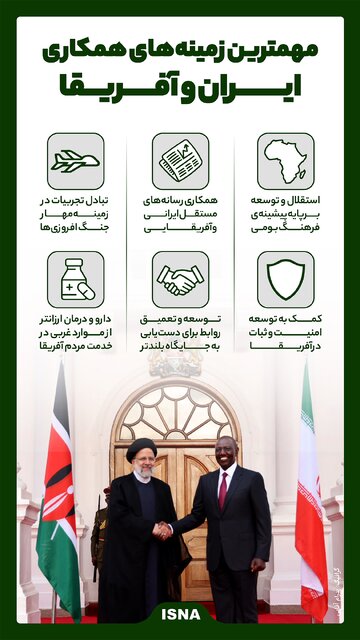 اینفوگرافیک / مهمترین زمینههای همکاری ایران و آفریقا