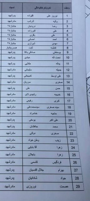 حمایت جمعی از خانوادههای شهدا و ایثارگران از اقدامات عدالتمحور دولت