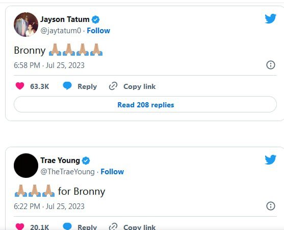 واکنشها به ایست قلبی پسر لبران جیمز