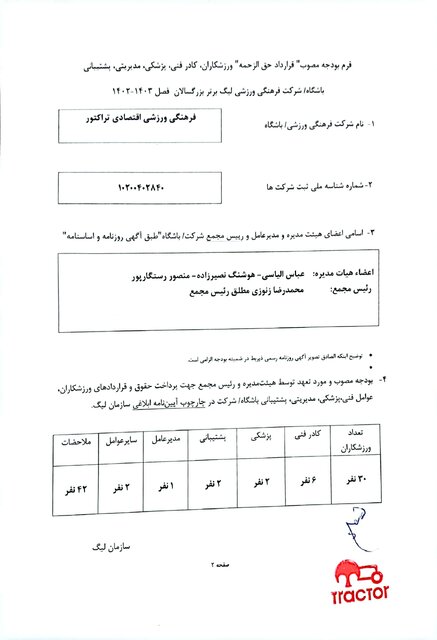 بودجه تراکتور اعلام شد + سند