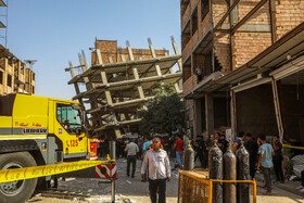 ریزش چند ساختمان درحال ساخت در جنوب تهران