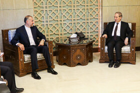 دیدار حسین امیرعبداللهیان وزیر امور خارجه با فیصل مقداد وزیر امور خارجه سوریه