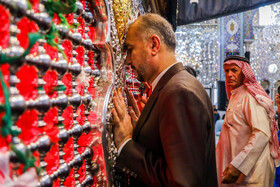 زیارت حسین امیرعبداللهیان، وزیر امور خارجه از حرم حضرت زینب (س) - دمشق