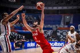 شکست تیم ملی بسکتبال ایران از فرانسه بدون حدادی