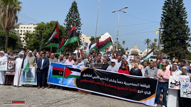 تجمع ساکنان غزه در تقدیر از موضعگیری مردم لیبی درباره فلسطین تجمع ساکنان غزه در تقدیر از موضعگیری مردم لیبی درباره فلسطین