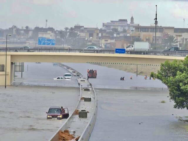 ۲۵ کشته در پی توفان و سیل در شرق لیبی