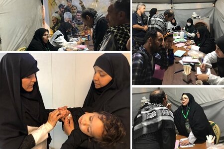 عکس دریافتی از وزارت بهداشت. بیش از ۱۹هزار ویزیت متخصصان طب ایرانی در پیادهروی اربعین امسال