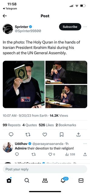 استقبال کاربران شبکههای اجتماعی از دفاع رئیسی از قرآن کریم در سازمان ملل