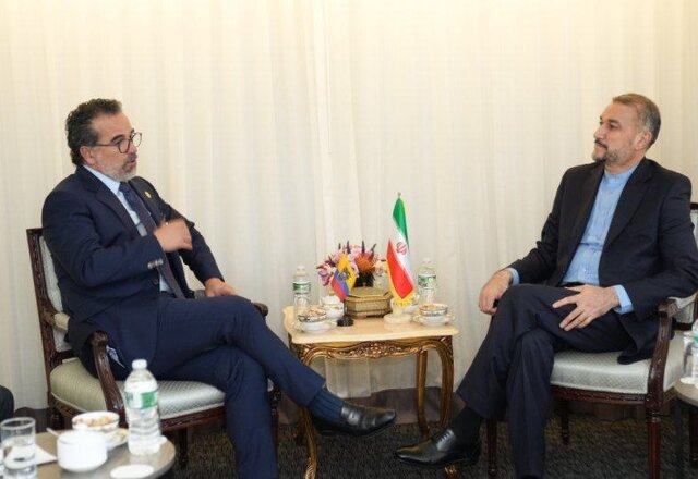 رایزنی وزیران امور خارجه ایران و اکوادور در نیویورک تاکید امیر عبداللهیان بر ترسیم نقشه راه توسعه روابط ایران و اکوادور