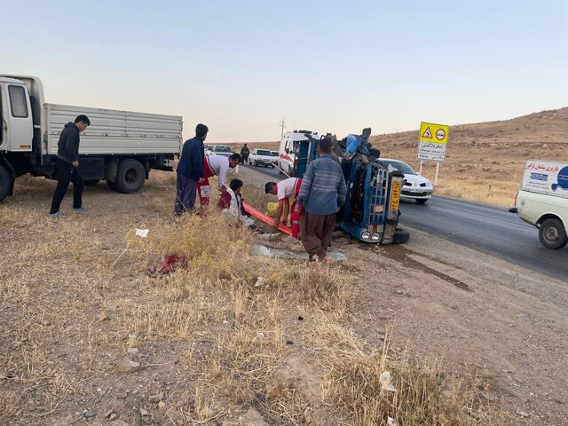 عکس تزئینی ست ۵ مصدوم در برخورد پراید و پیکانوانت در جاده شاهرود