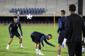 تمرین و نشست خبری تیم فوتبال الهلال عربستان پیش از دیدار با نساجی