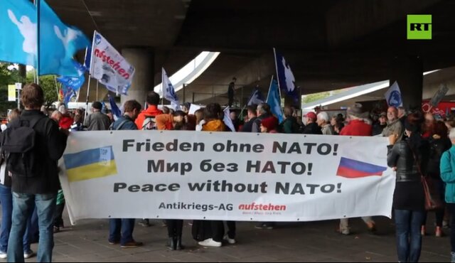 اعتراضات در آلمان علیه ارسال تسلیحات به اوکراین+فیلم