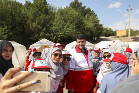 رزمایش مقابله با سیلابِ بانوان جمعیت هلال احمر  در دریاچه فشافویه