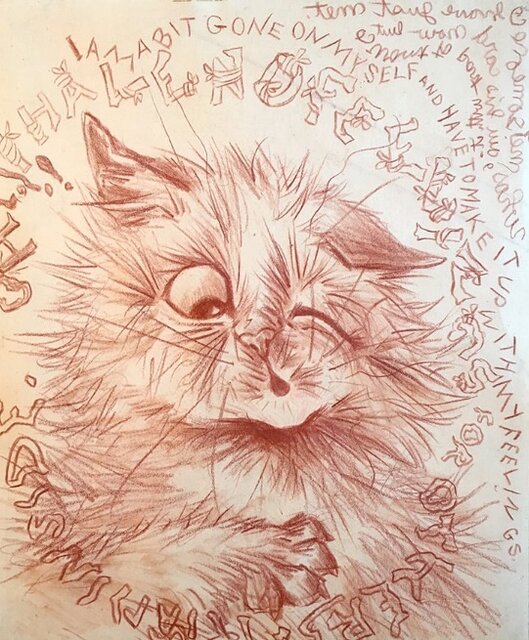 نقاش گربهها که به دلیل بیماری روانی تا آخر عمر بستری بود