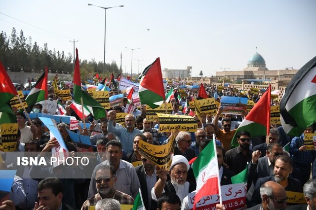 راهپیمایی مردم بیرجند در محکومیت جنایات رژیم صهیونیستی در فلسطین