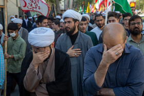 راهپیمایی طلاب و روحانیون قم در محکومیت حمله به بیمارستان المعمدانی غزه