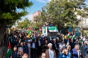 تظاهرات مردم زنجان در محکومیت حمله به بیمارستان المعمدانی غزه