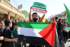 راهپیمایی مردم اهواز در محکومیت جنایات وحشیانه رژیم صهیونیستی به مردم غزه