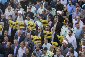 تجمع مردم سمنان در واکنش حمله به بیمارستان المعمدانی غزه