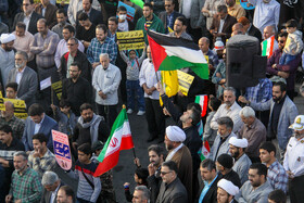 تجمع مردم سمنان در واکنش حمله به بیمارستان المعمدانی غزه