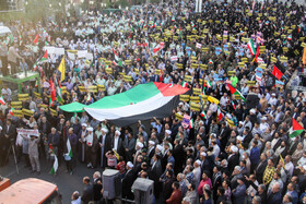تجمع مردم سمنان در واکنش حمله به بیمارستان المعمدانی غزه