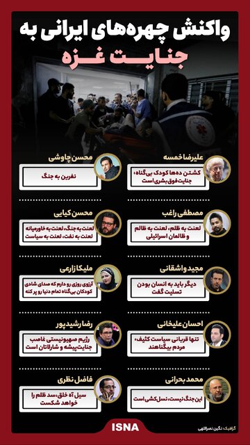 اینفوگرافیک/ واکنش چهرههای ایرانی به جنایت غزه