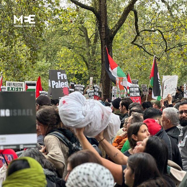 حمایت گسترده لندنیها از مردم غزه +فیلم