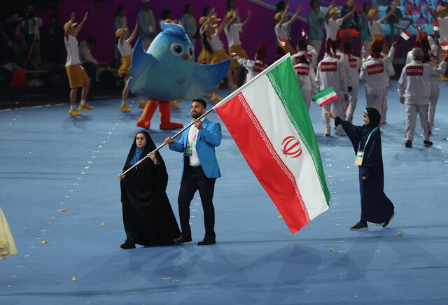 رژه کاروان ایران در بازی‌های پاراآسیایی هانگژو+ ویدیو