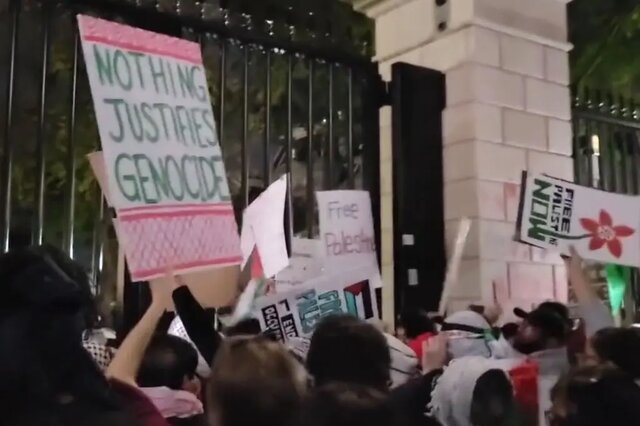 اعتراضات به جنایات صهیونیستها در غزه و حمایت از فلسطین از مقابل کاخ سفید تا اندنزی