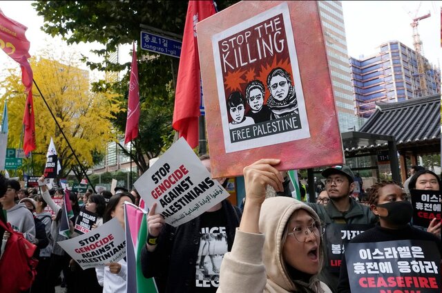 اعتراض به جنایات صهیونیستها در غزه و حمایت از فلسطین در ۵ قاره جهان