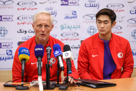 نشست خبری یورن اندرسن سرمربی تیم ملی هنگکنگ پیش از بازی با تیم ملی ایران