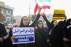 راهپیمایی مردم کرمانشاه در حمایت از کودکان و زنان مظلوم غزه