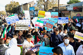 راهپیمایی مردم کرمانشاه در حمایت از کودکان و زنان مظلوم غزه