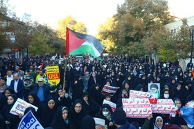 راهپیمایی مردم همدان در حمایت از کودکان و زنان مظلوم غزه