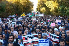 راهپیمایی مردم همدان در حمایت از کودکان و زنان مظلوم غزه