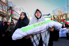 راهپیمایی مردم زنجان در حمایت از کودکان و زنان مظلوم غزه