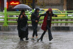 بارش باران پاییزی - همدان